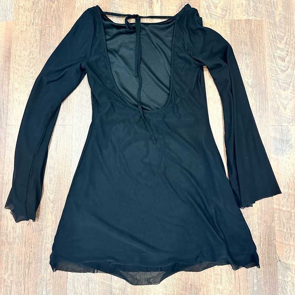 Princess Polly Black Long-Sleeve Mini Dress - Picture 3 of 4